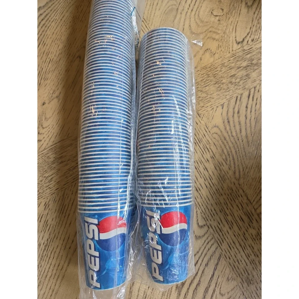 Vintage Pepsi 7oz Disposable Cups 100 Pack 9oz Plus 53 Paper Waxy NOS New Solo
